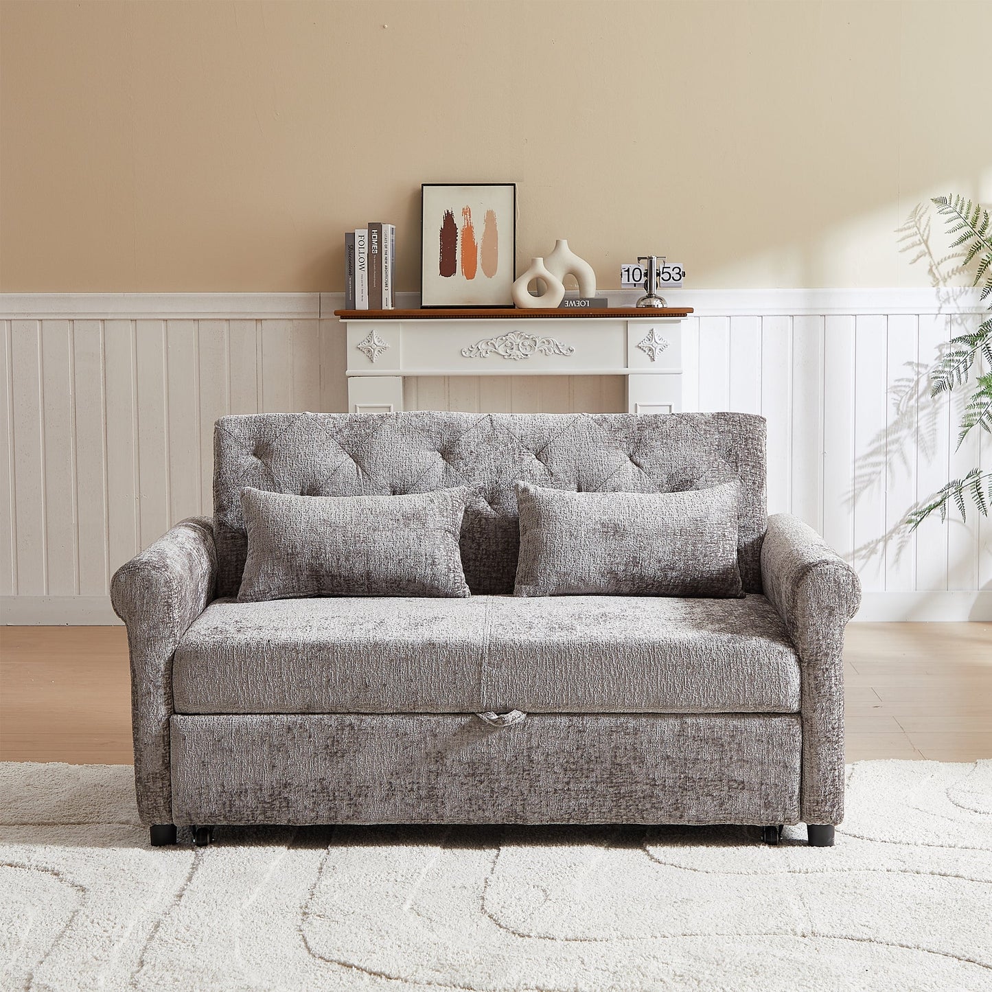 58.27 Inch 3-in-1 Loveseat Sofa Bed