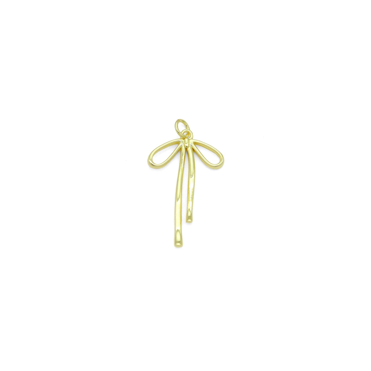 Gold Bowknot Shape Charm Pendant, Sku#LK1052