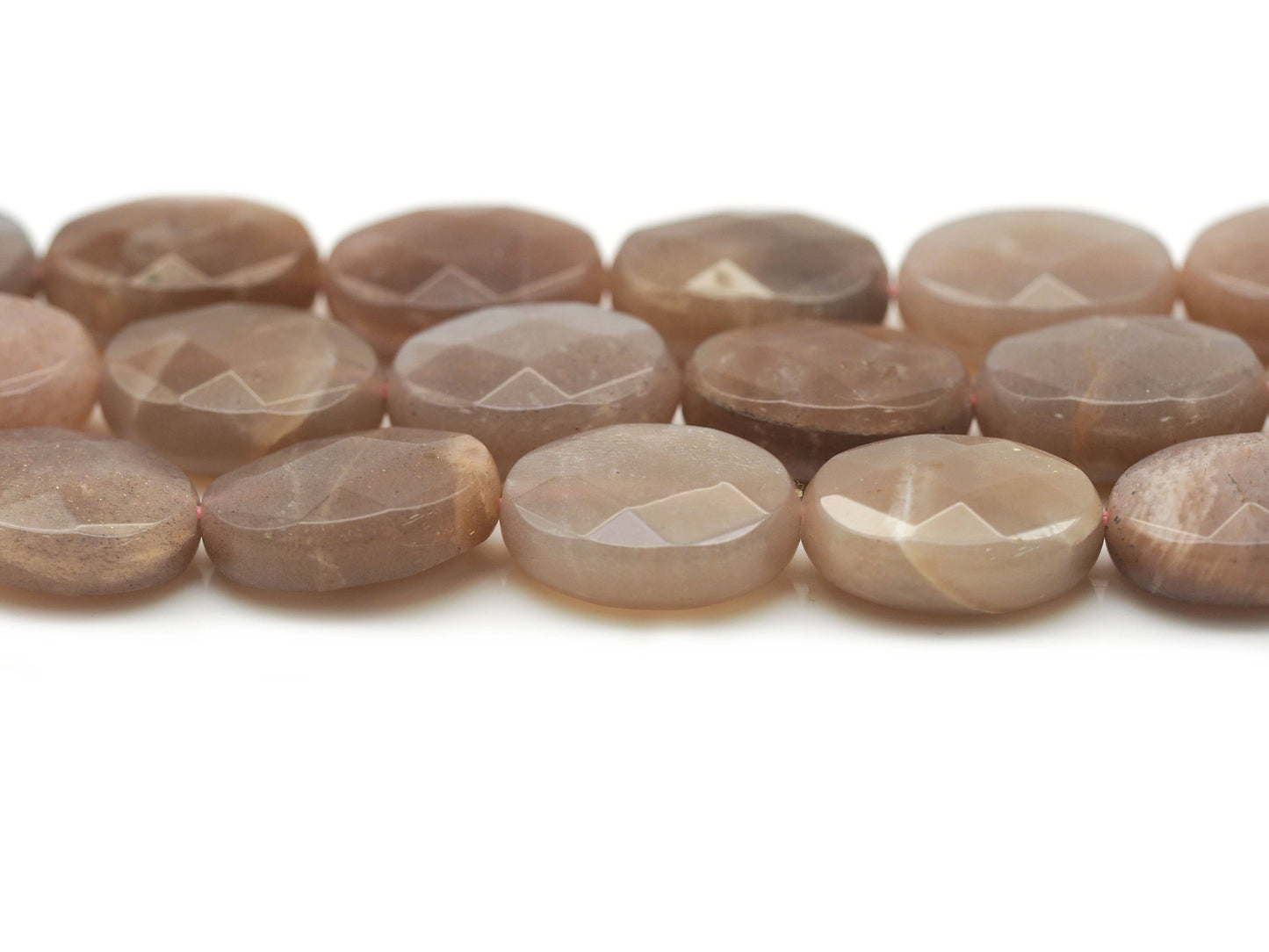 Natural Quality Faceted Oval Peach Moonstone Beads, SKu#HY6
