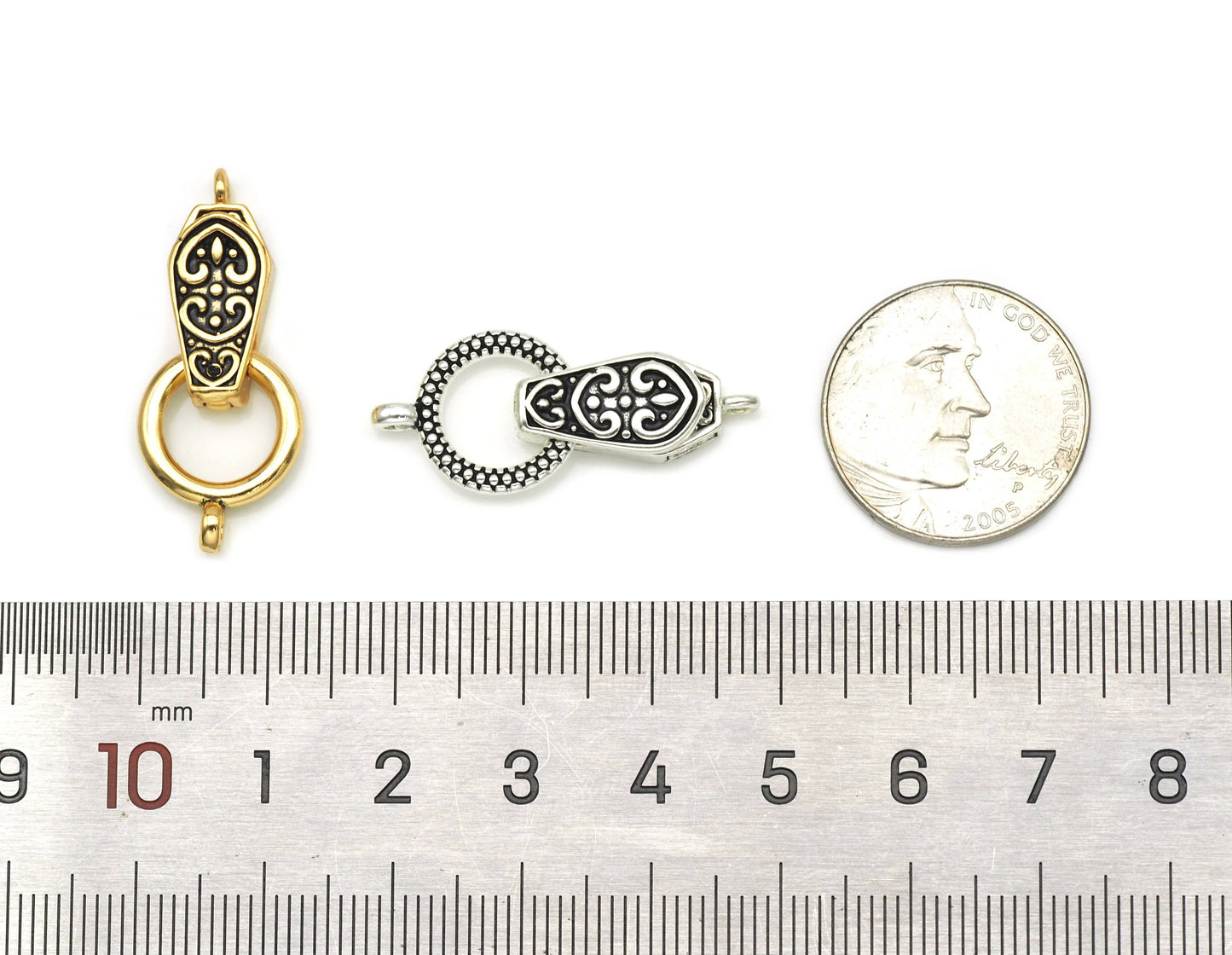 Antique Silver Gold Copper Magnetic Clasp, Sku#A109