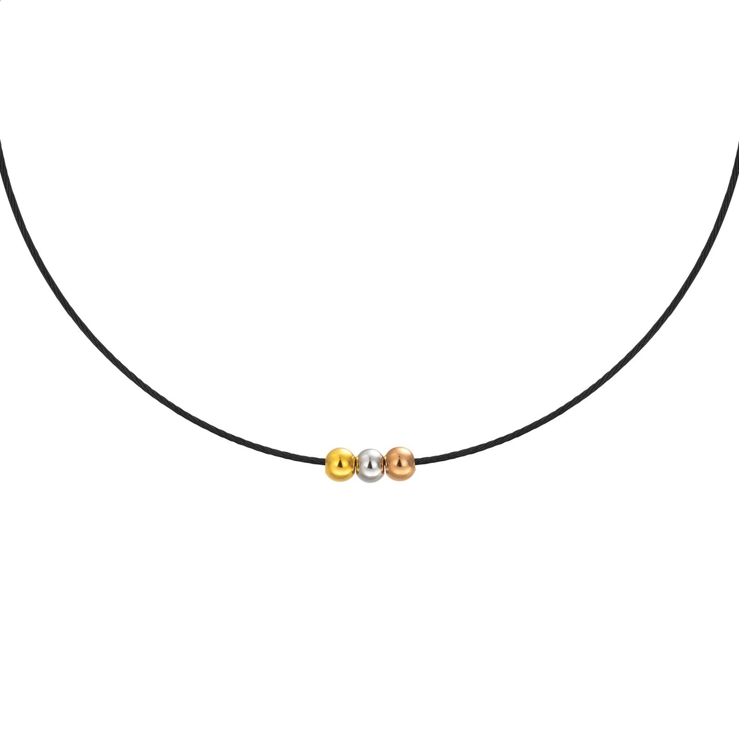 PT302B B.Tiff Triolette Pendant Necklace [Black Chain]