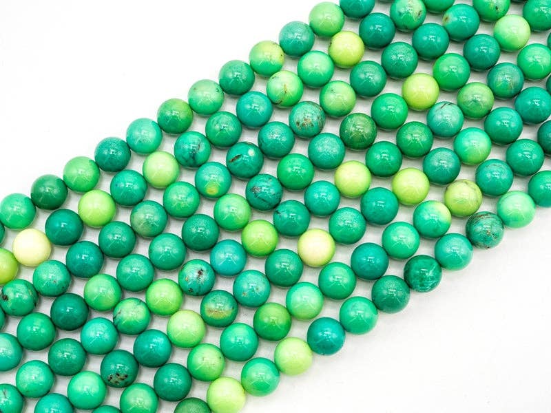 Genuine Green Opal Smooth Round Beads, Sku#U181