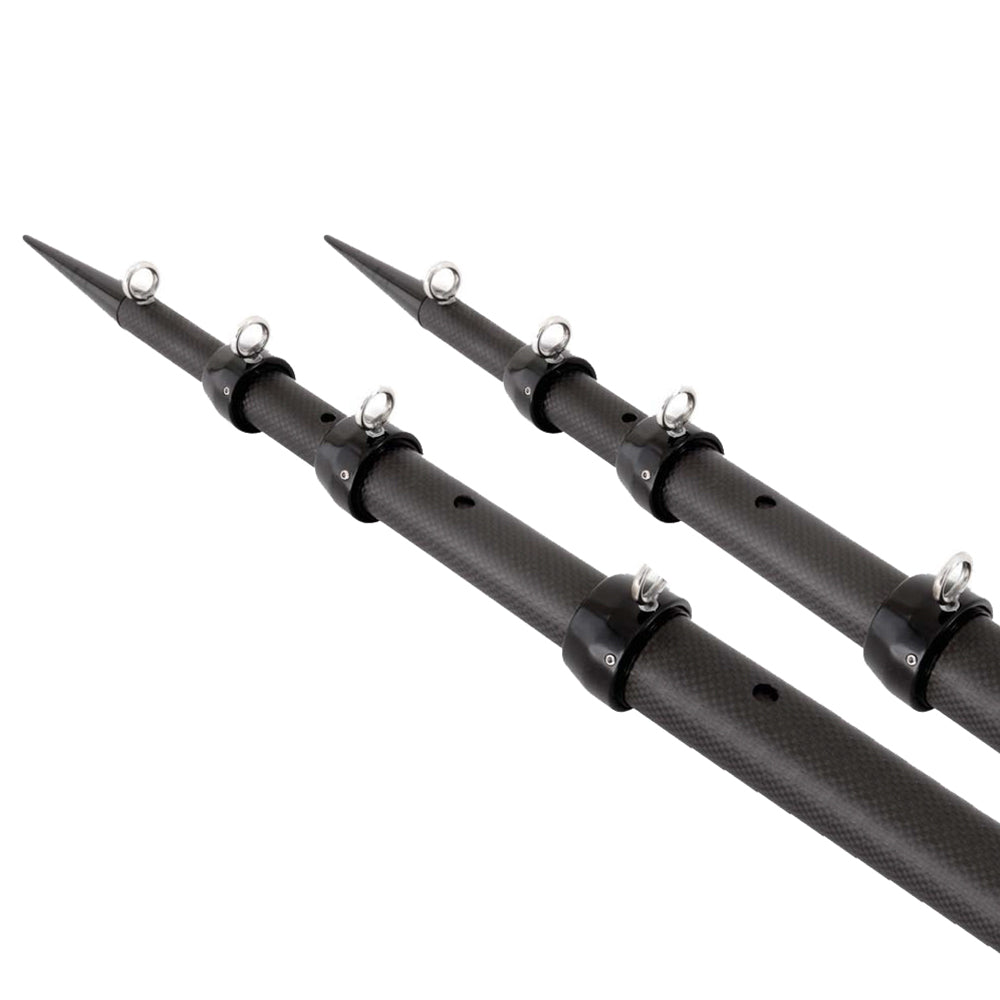 Tangons télescopiques en fibre de carbone Tigress XD 3K - 21' - Noir mat/Noir - Paire [88679-3]
