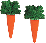 Edible Carrot Sugar Pop-Ons, Choose Small, Medium, or Large