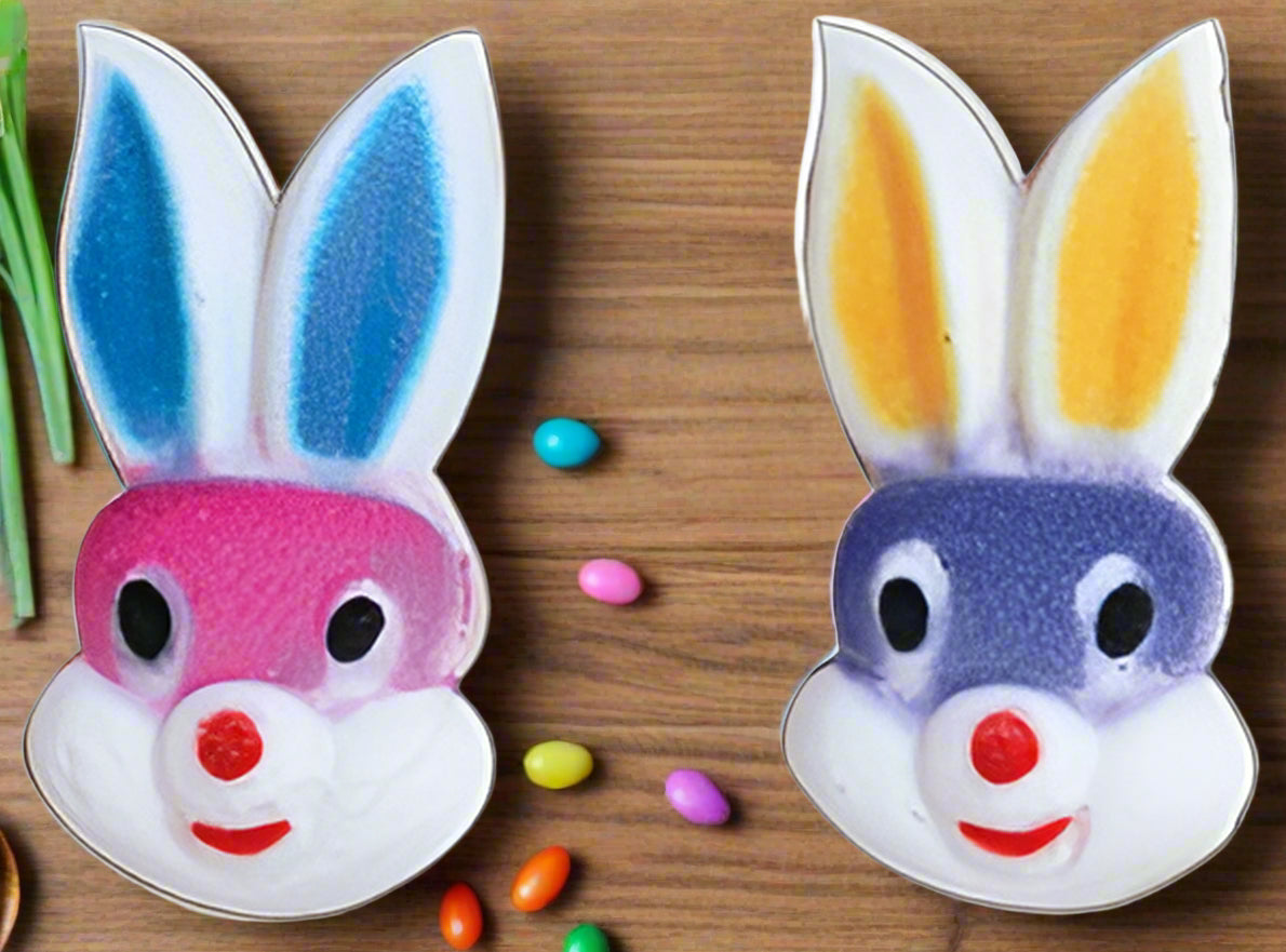 Visages de lapin comestibles - Taille : 5,7 cm - Lot de 96 pièces