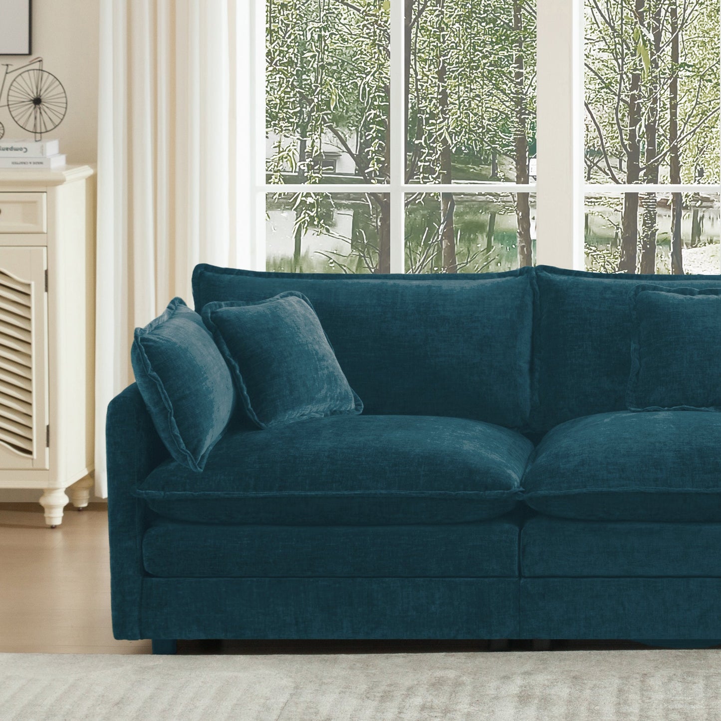 Chenille Sofa Set of 2: 2 & 3 Seater Couch