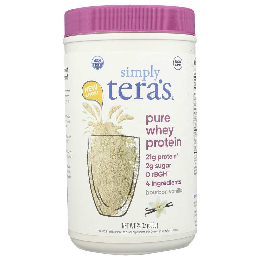 TERA'S WHEY: Bourbon Vanilla RBGH Free Whey Protein, 24 oz