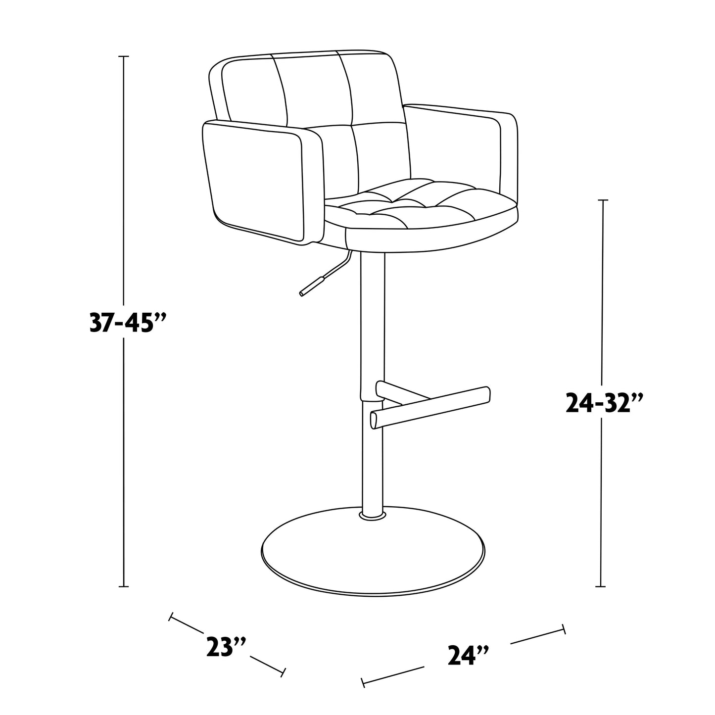 Stout Contemporary Adjustable Barstool with Swivel