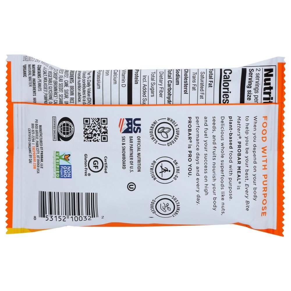 PROBAR Meal Bar: Peanut Butter Chocolate Chip 3oz  Satisfying Snacking