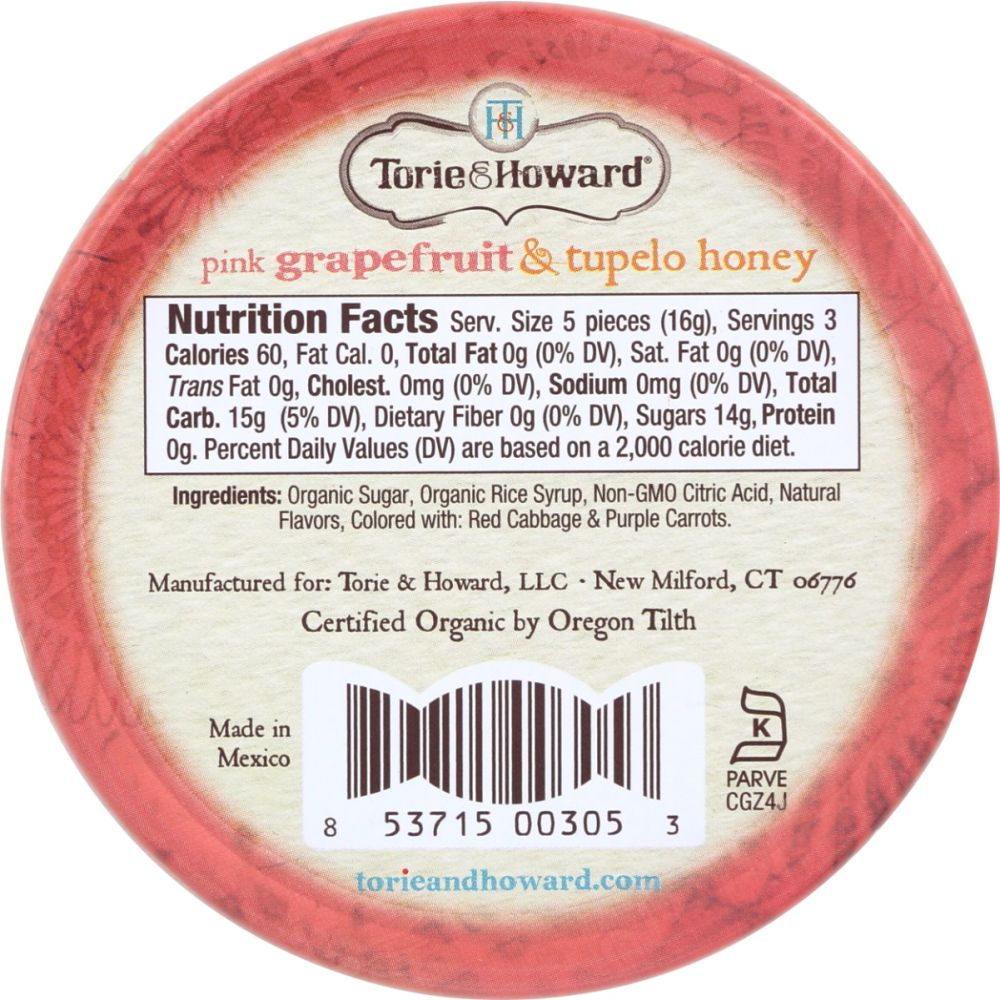 TORIE & HOWARD: Candy Tin Grapefruit & Honey, 2 oz