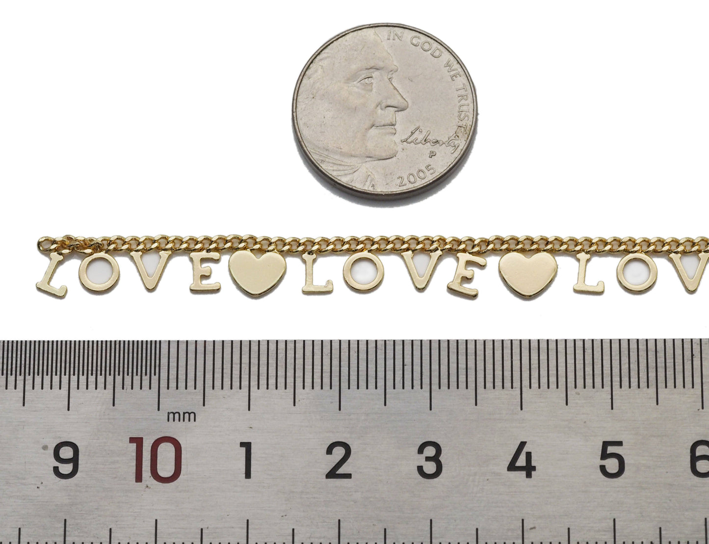 Love Heart Cuban curb Chain By Yard/Necklace, sku#LS36