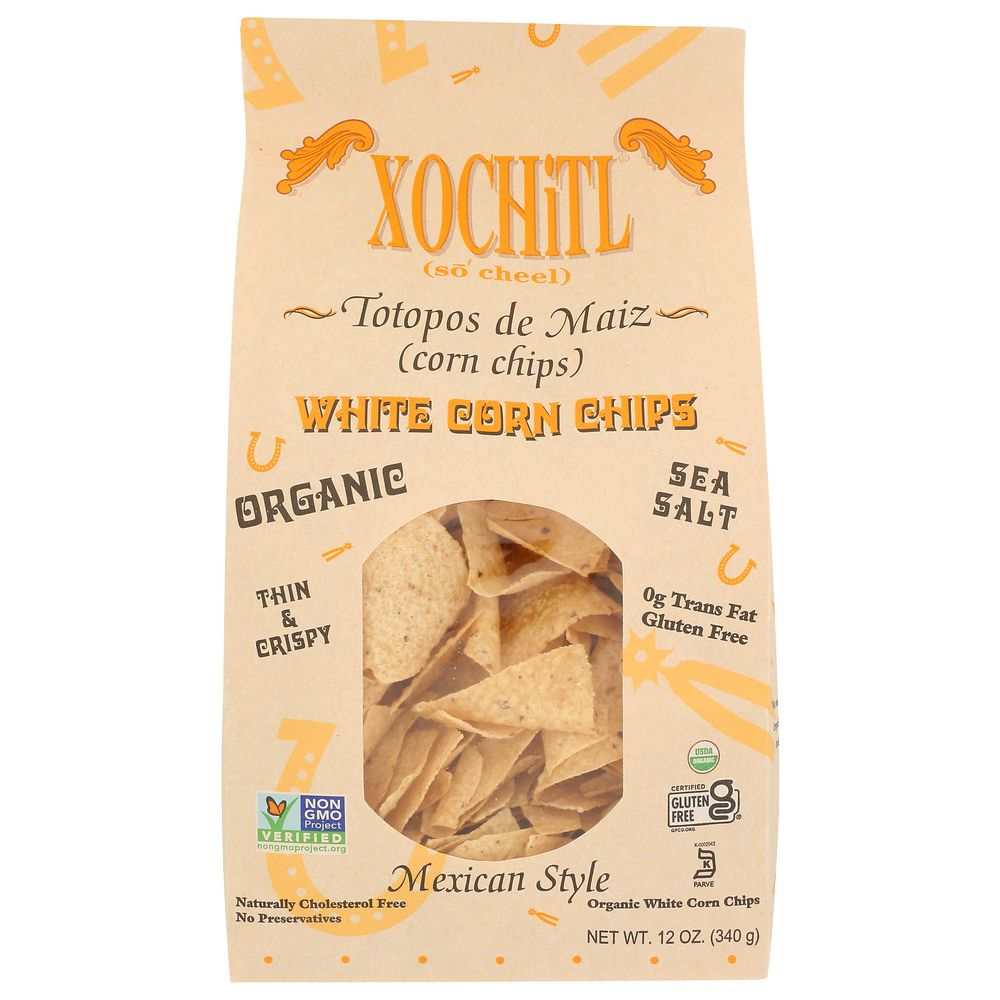 Xochitl Organic White Corn Chips -12oz Natural Tortilla Snack |Healthy