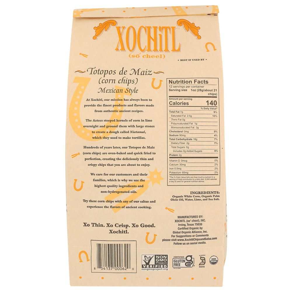 Xochitl Organic White Corn Chips -12oz Natural Tortilla Snack |Healthy