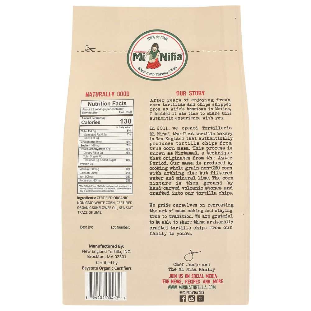 MI NINA: Chips Tortilla Sea Salt, 12 oz