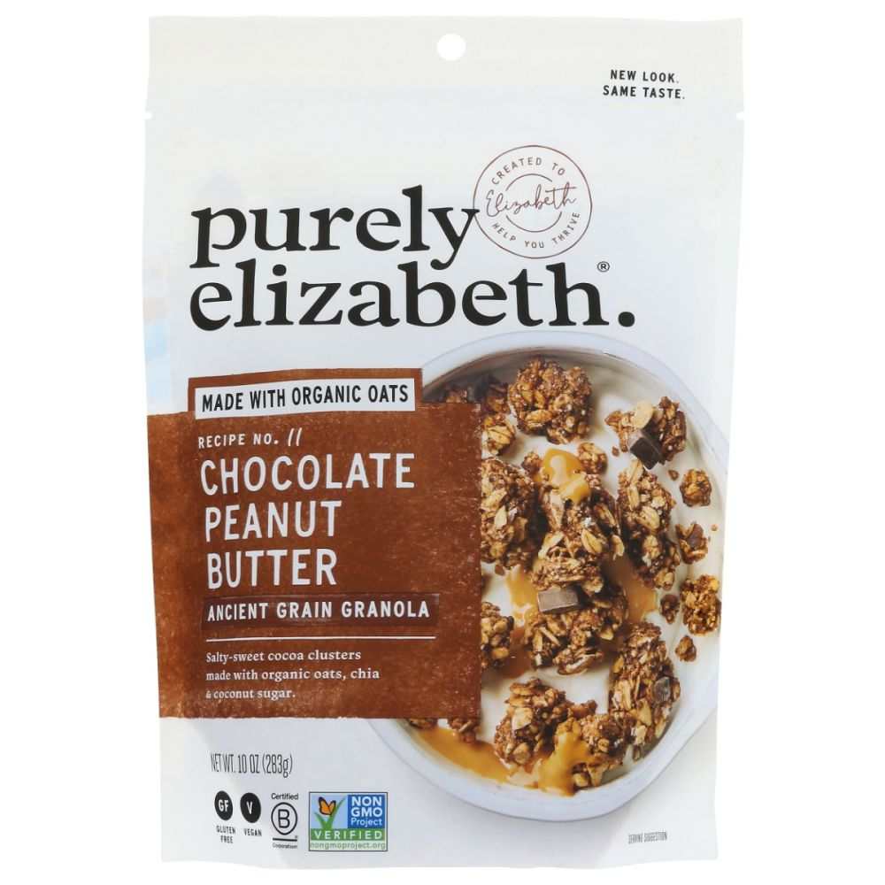 PURELY ELIZABETH: Chocolate Sea Salt Peanut Butter Granola, 10 oz