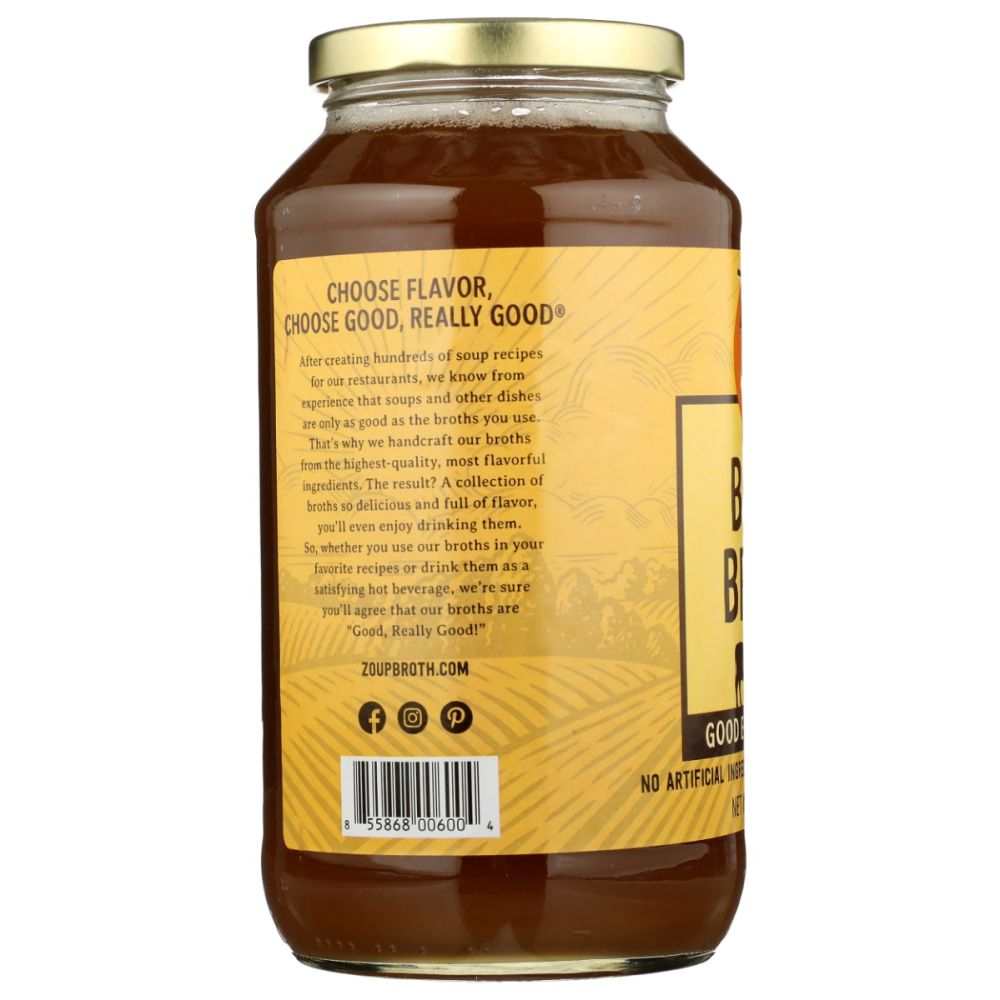 Zoup Good Really Good® Beef Bone Broth - Premium 32oz Broth, Cooking