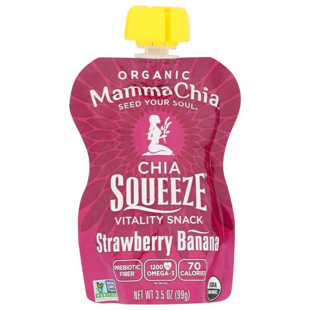 MAMMA CHIA: Organic Chia Vitality Snack Strawberry Banana Omega3 3.5oz