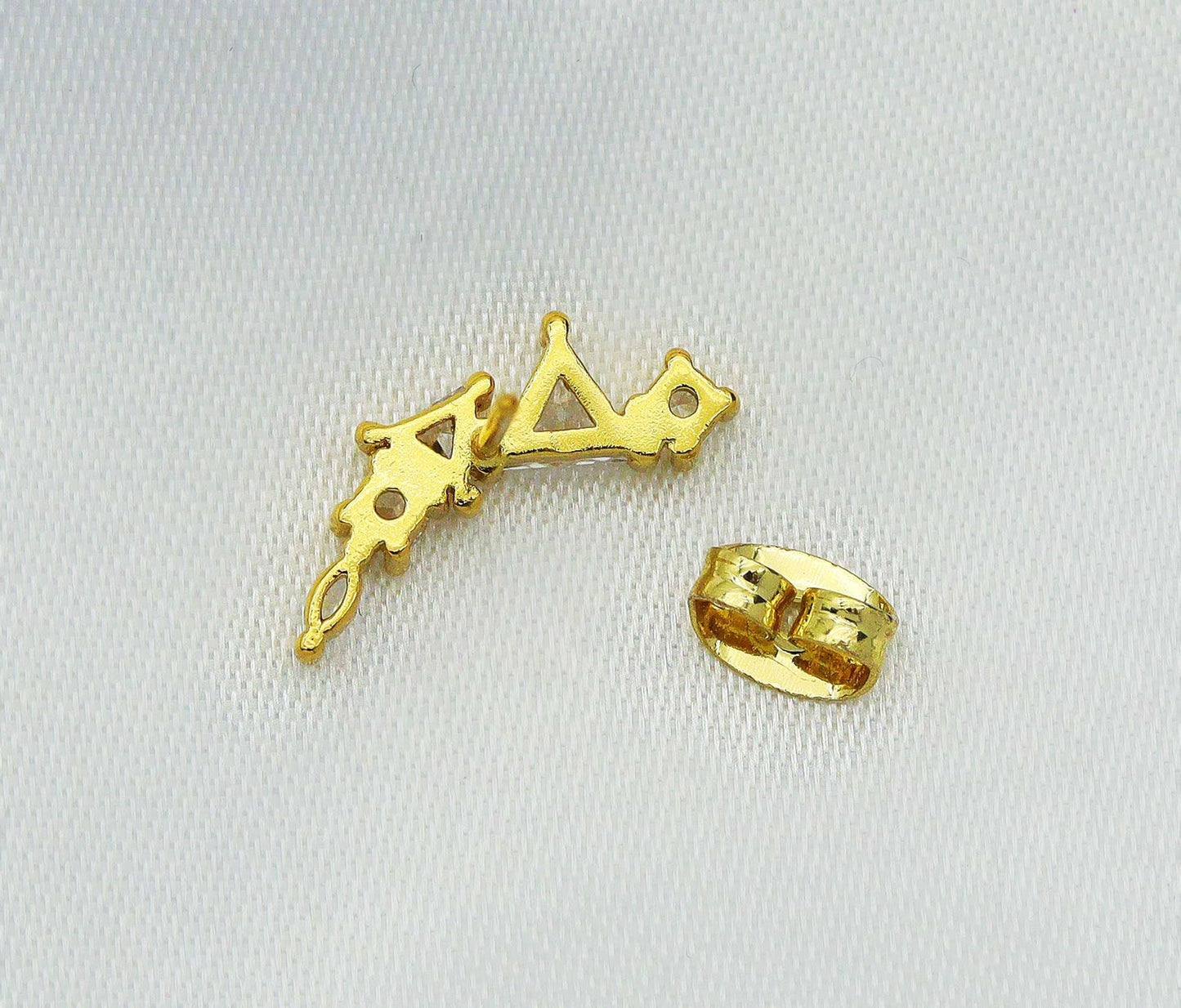 CZ Moon Stud Earrings, Sku#LK656