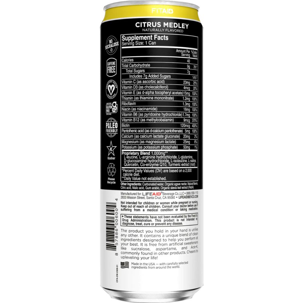 LIFEAID BEVERAGE: Fitaid Sports Recovery Citrus Medley, 12 fo