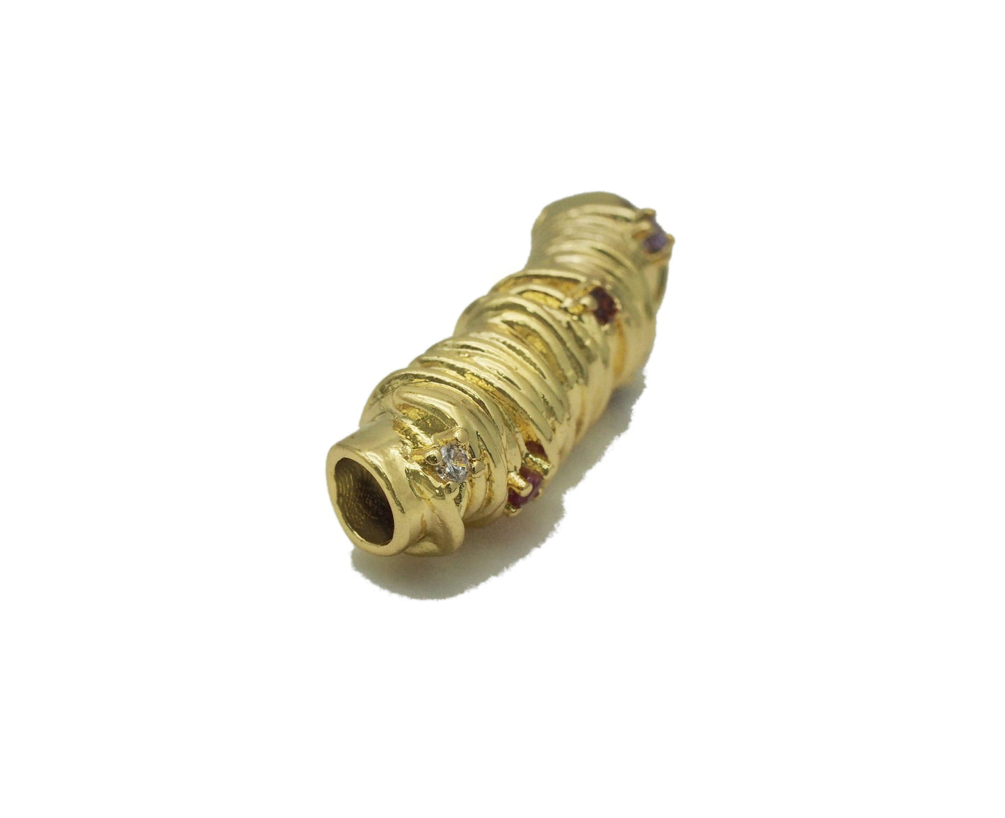 Gold CZ Thread Rolling Spacer Beads, Sku#LK681