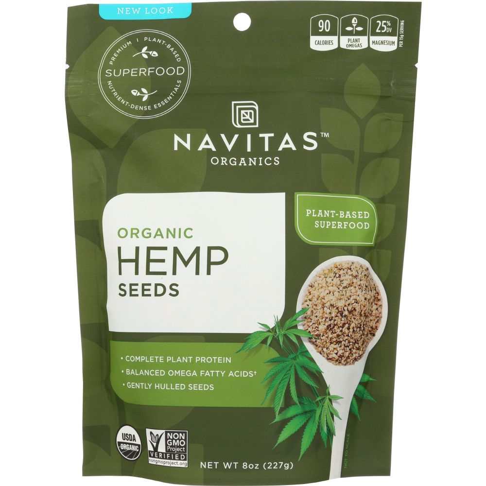 NAVITAS  Organic Shelled Hemp Seeds, 8 oz