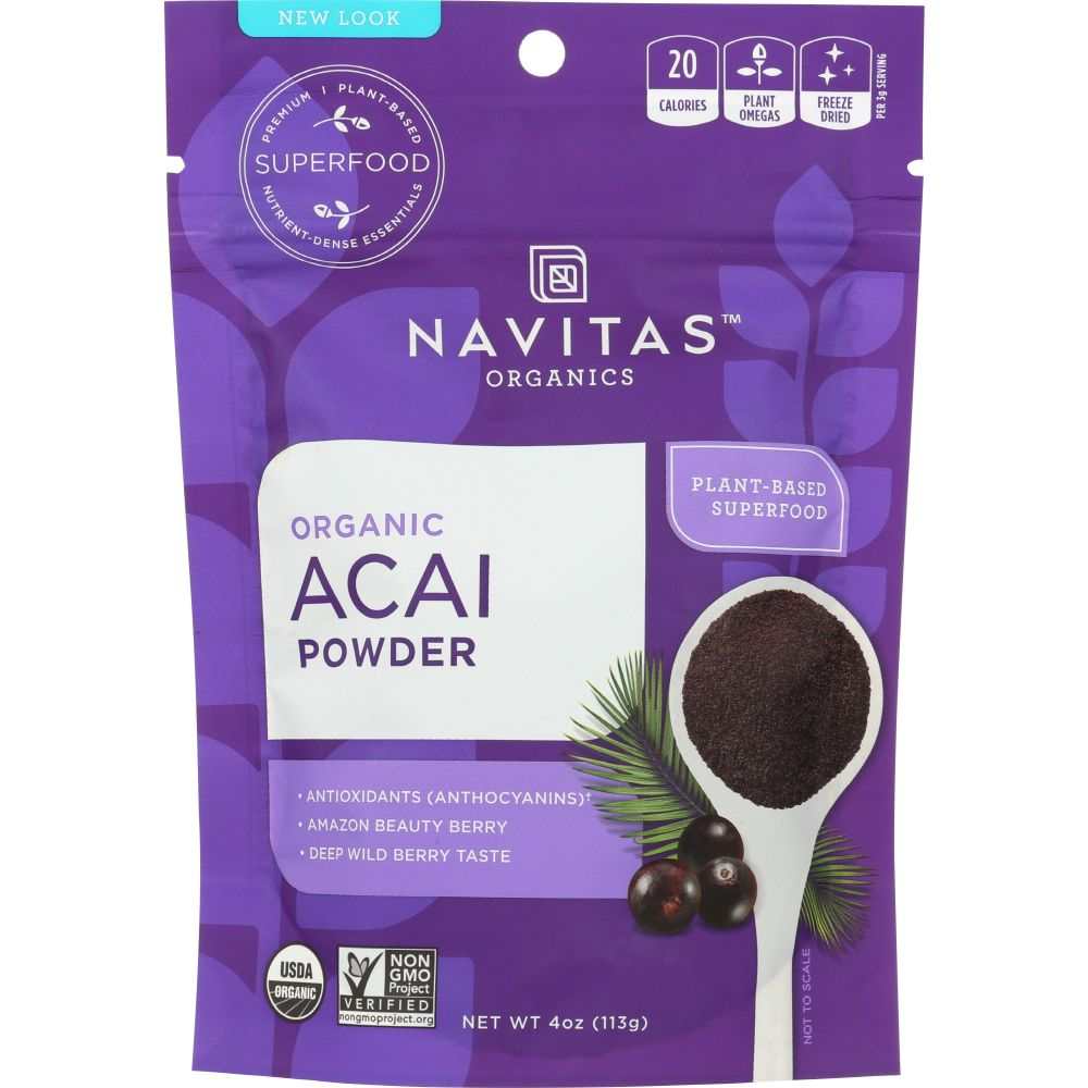 NAVITAS Organic Acai Powder for Boosting Antioxidants & Beauty 4oz