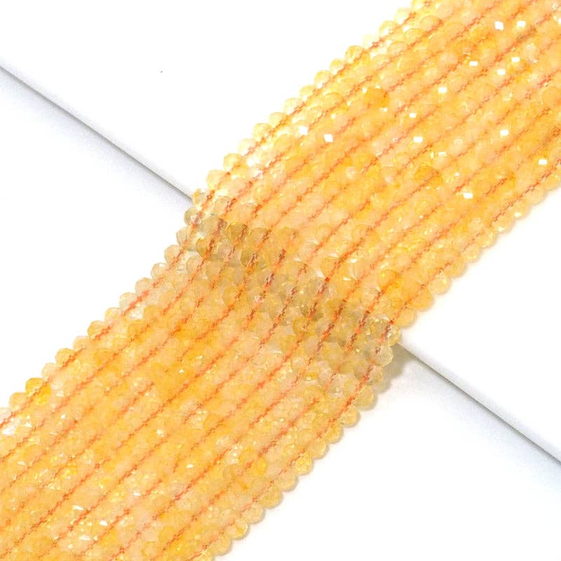 Genuine Citrine Rondelle Faceted Beads, 4x6mm, Sku#U1510