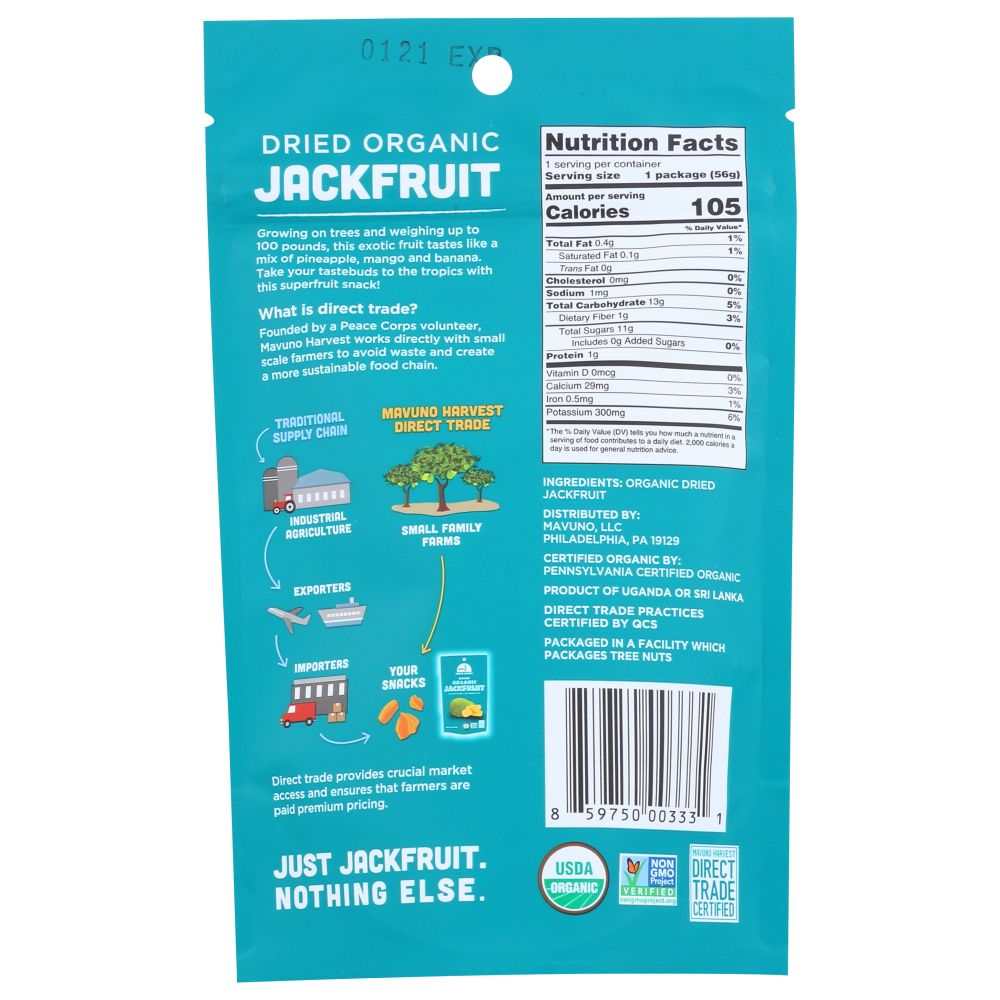 MAVUNO HARVEST: Dried Fruit Organic Jackfruit, 2 oz