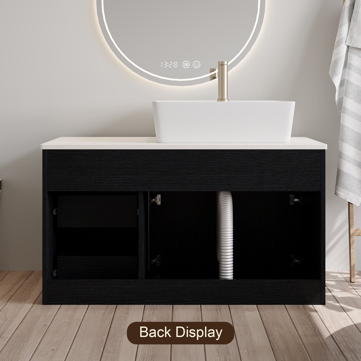 36" Wall-Mounted Bathroom Vanity with Vessel Sink