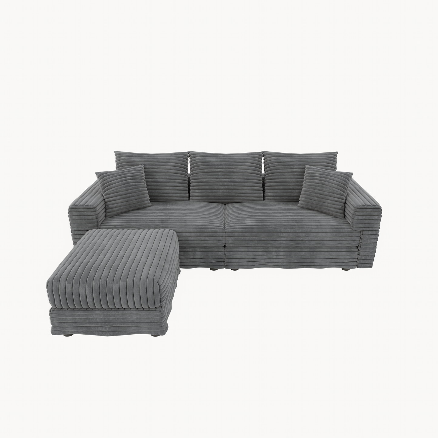 Plush Corduroy 3-Seat Sofa