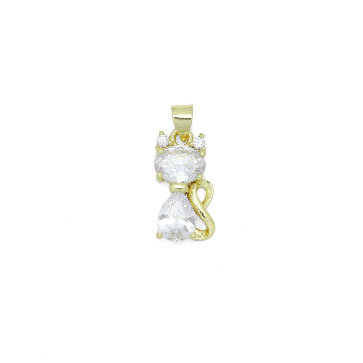 Crystal Cute Cat  Charm Pendant, Sku#LK1015