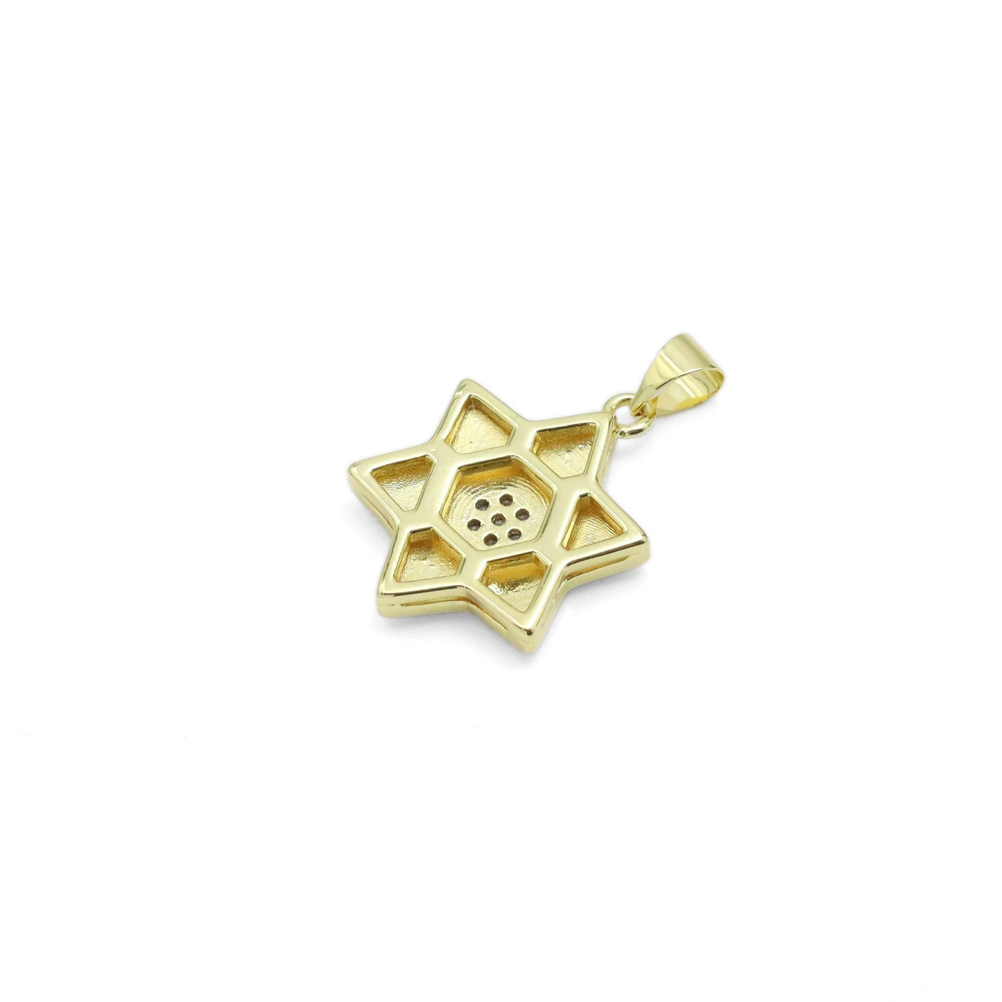CZ Cobalt Enamel Jewish Star of David Pendant, Sku#LX599