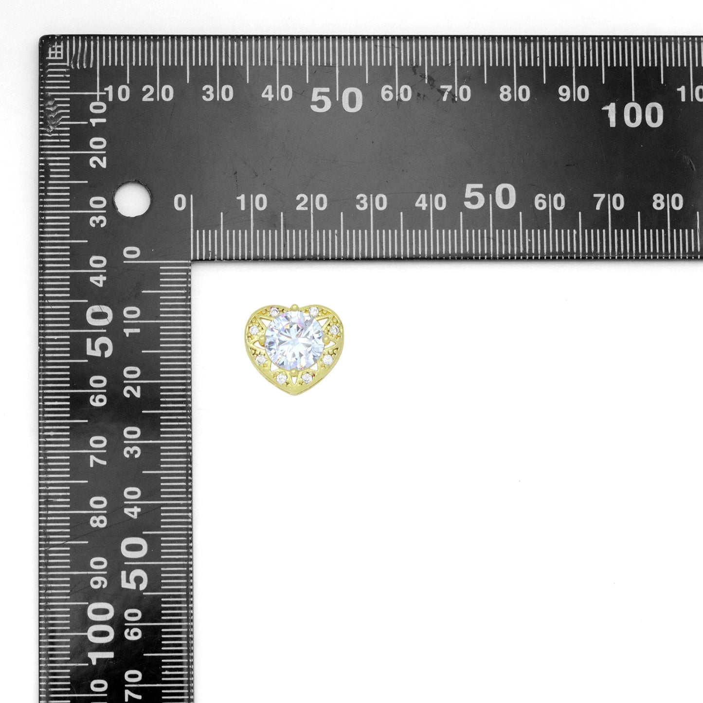 Big Crystal Heart Charm Pendant Spacer beads, Sku#LK1061