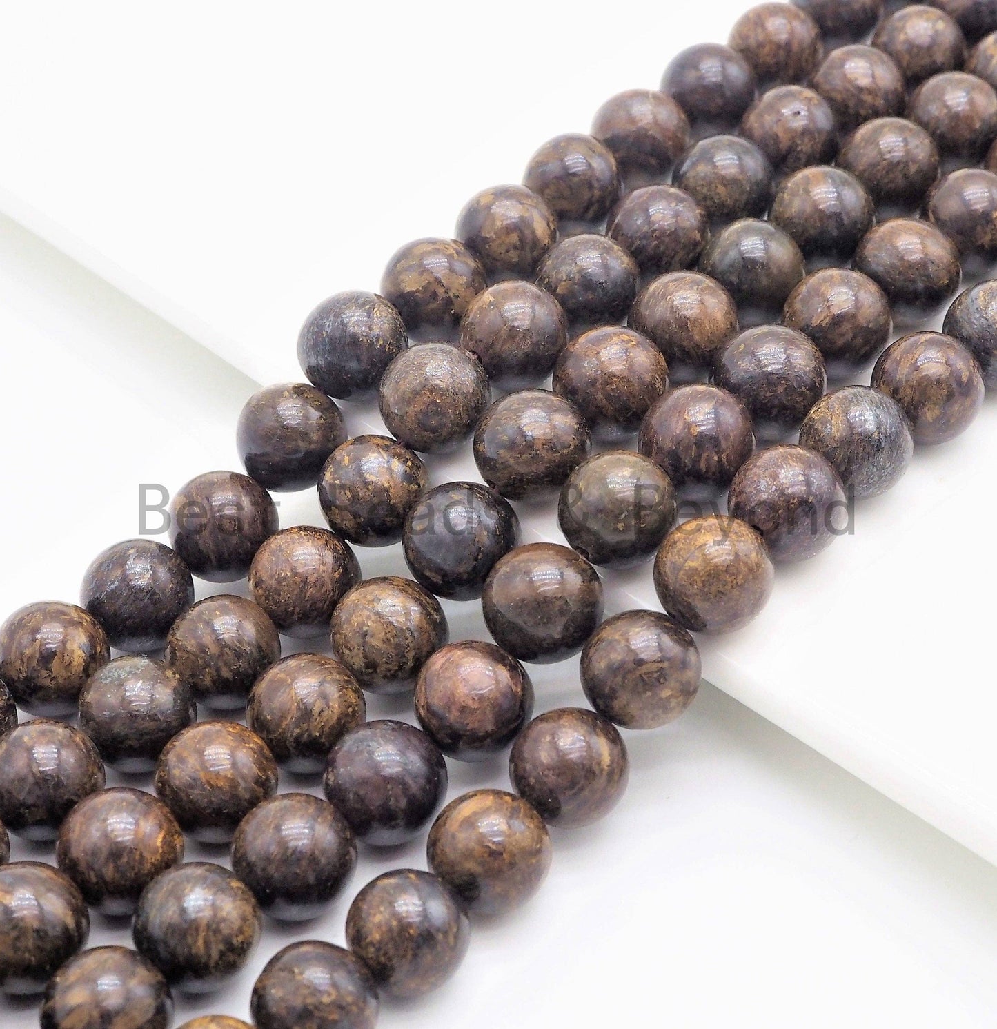 Quality Natural Bronzite Round Smooth Beads,6mm/8mm/10mm/12mm beads, Bronzite Brown Gemstone, 15.5inch strand, SKU#U388
