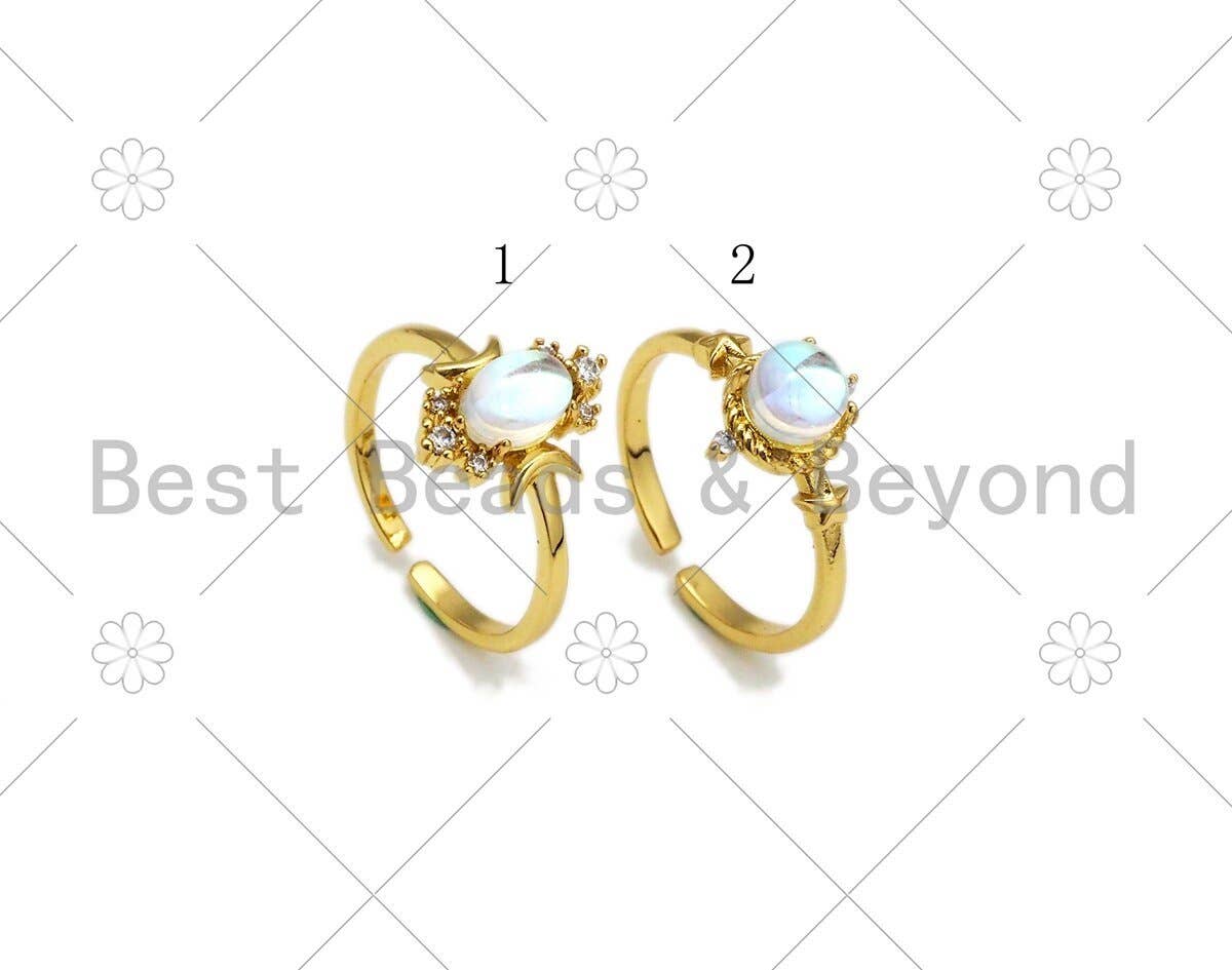 Blue Moonstone Adjustable Ring, Sku#X252