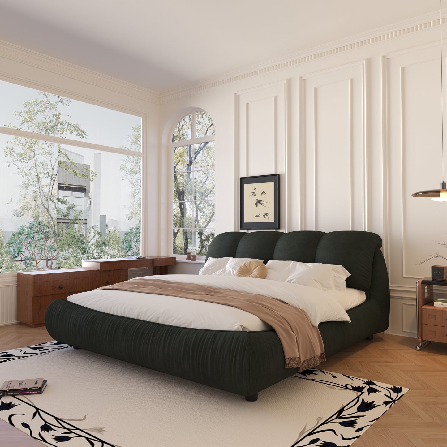 Queen Size Luxury Upholstered Platform Bed