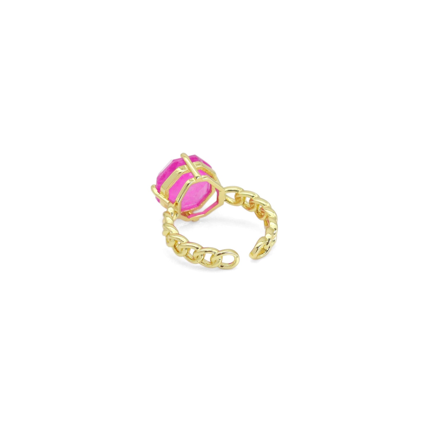 Big Pink Blue Stone Adjustable Ring, Sku#LX485C