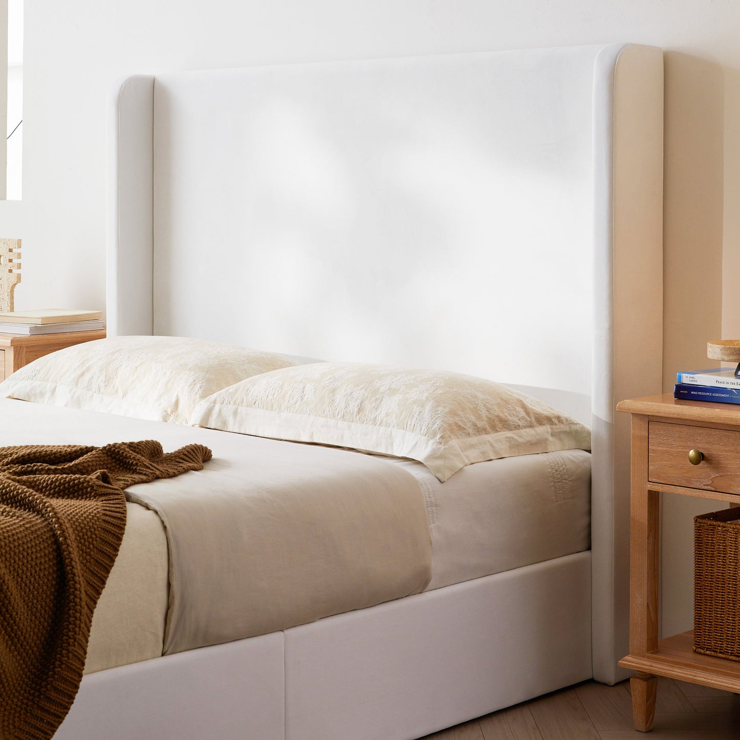 Carmen Upholstered Wingback Bed
