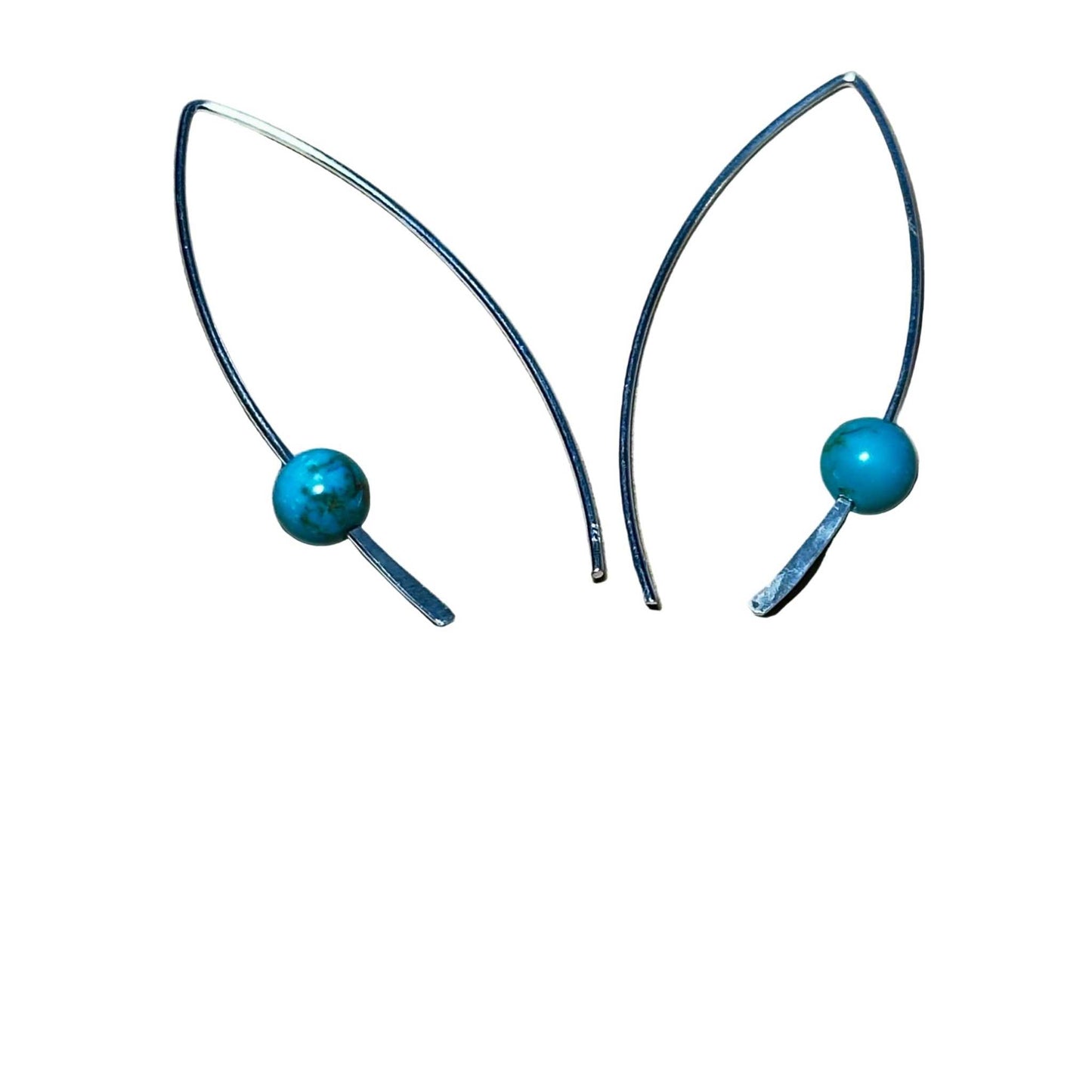 Turquoise Crescent Bertoni Earrings - Sterling Silver