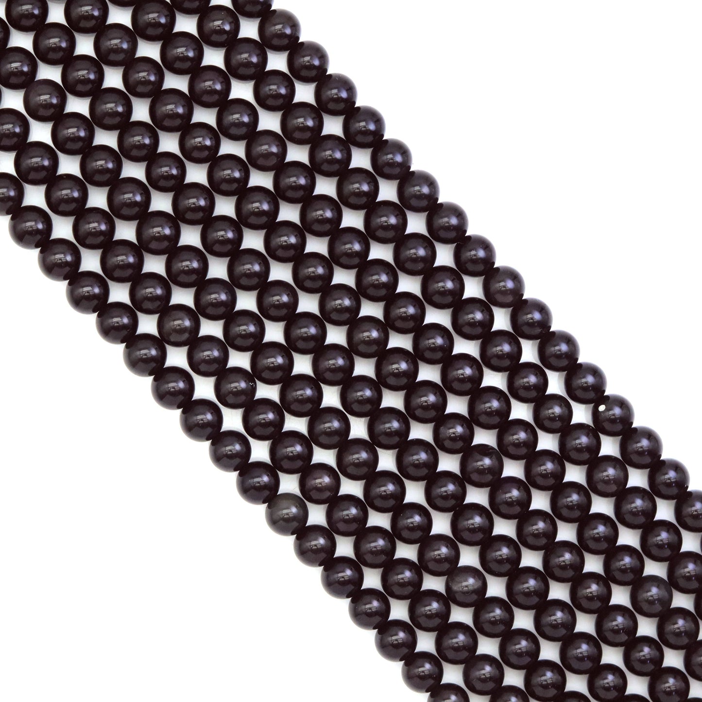 Genuine Black Obsidian Round Smooth Beads, Sku#U1775