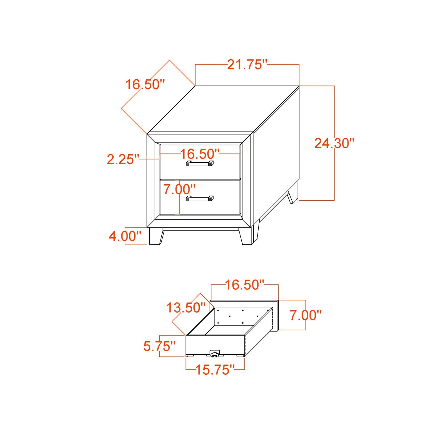 Soluto - Nightstand - Gray / Black