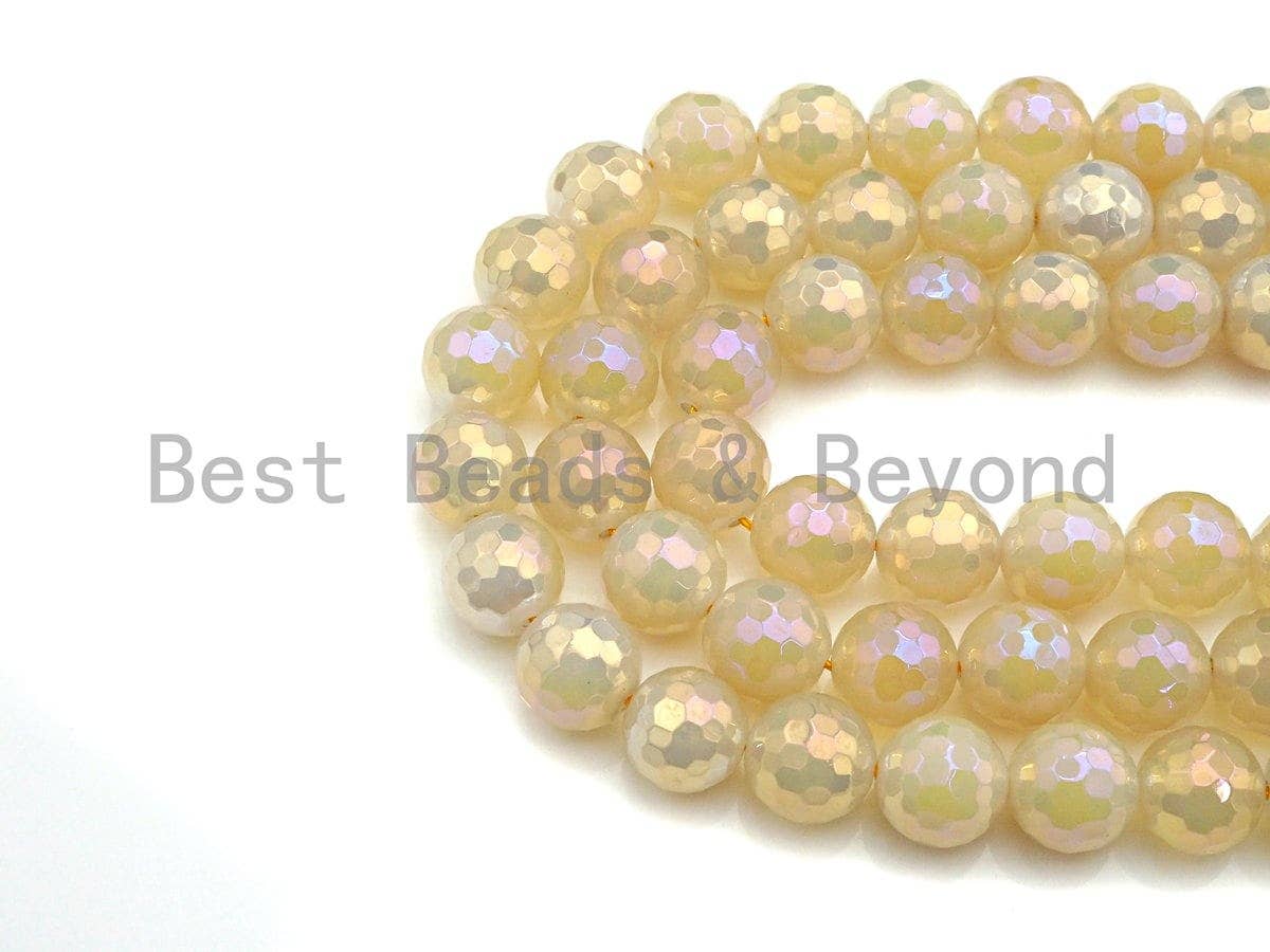 NEW Mystic Plated Natural Golden AB color Agate beads, 6mm/8mm/10mm/12mm Agate, 15.5" Full Strand, Sku#U755C