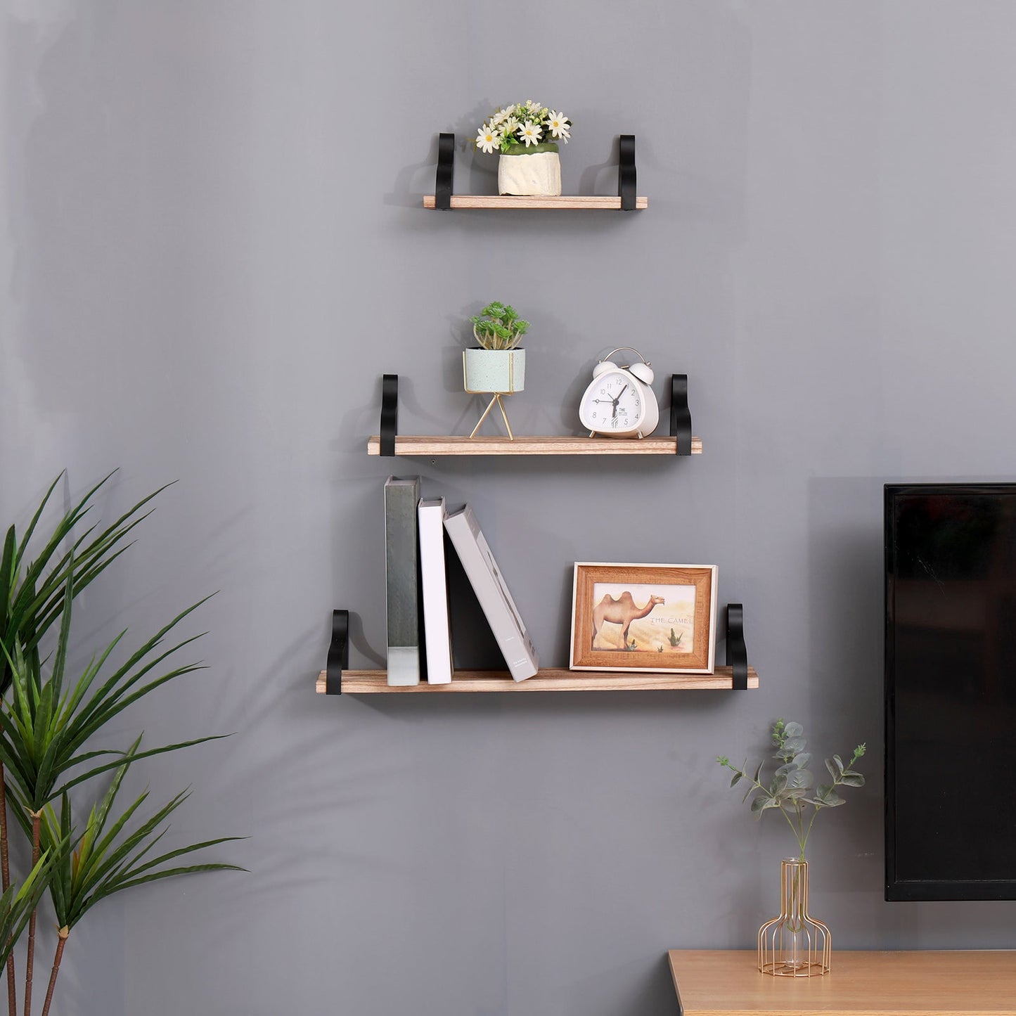 Floating Shelves, Long Wall Shelves Set of 3