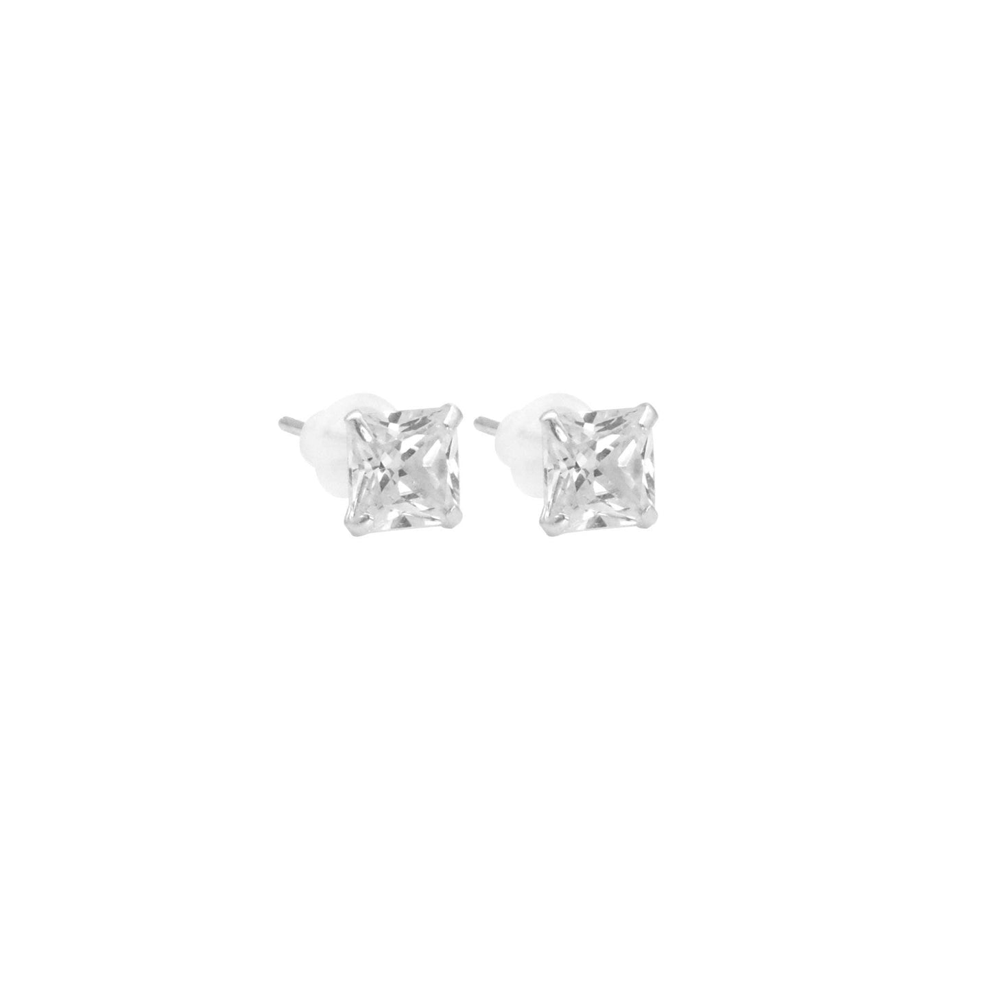 Sterling Silver Square shape stud earrings, sku#LX396