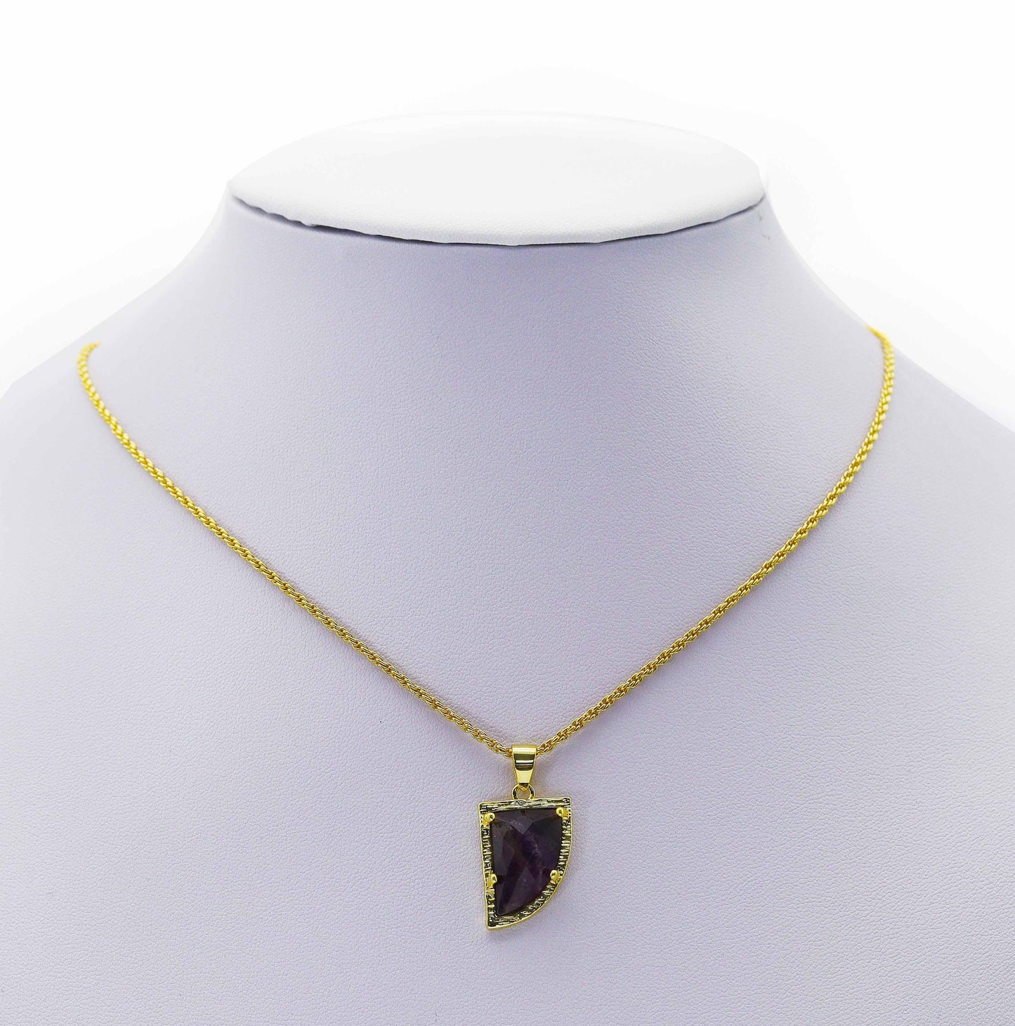 Gold Gemstone Horn Charm, Sku#LY09