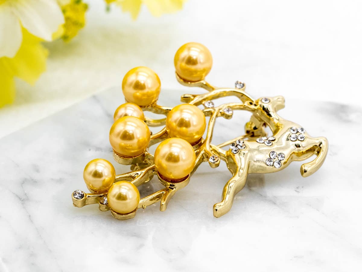 Pave Elk Brooch Jewelry, p40