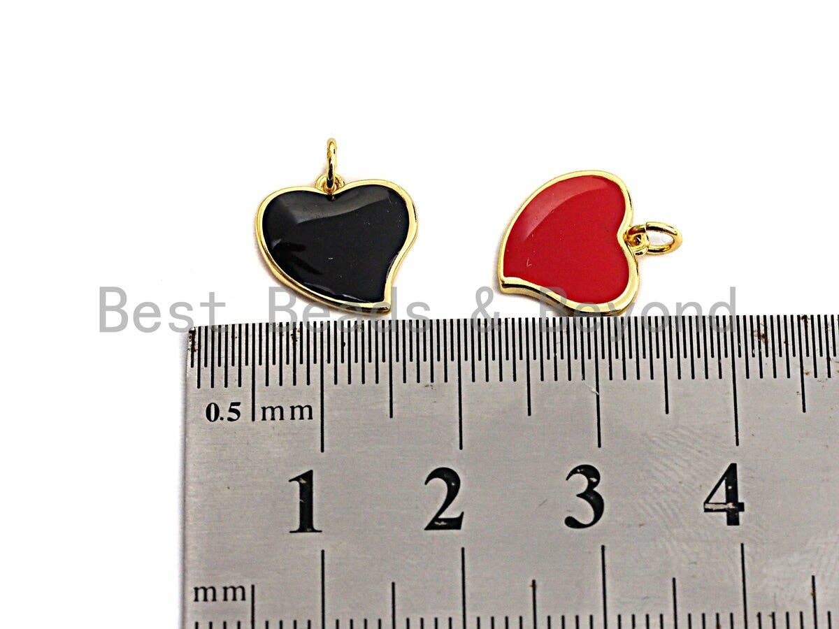 Enamel Colorful Peach Heart Pendant,CZ Micro Pave Oil Drop pendant,Enamel pendant,Enamel Jewelry,12mm,sku#Z648
