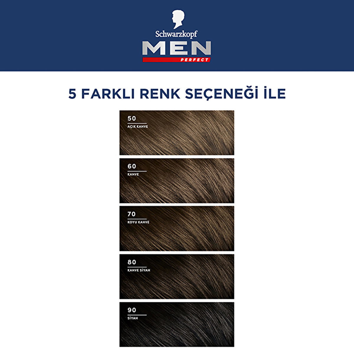 Men Perfect Hair Color 50 Light Brown - Quick Application | Natural Look
