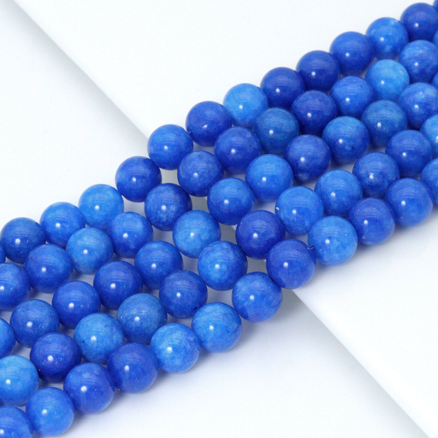 Blue Jade Round Smooth Beads, Sku#U2223C