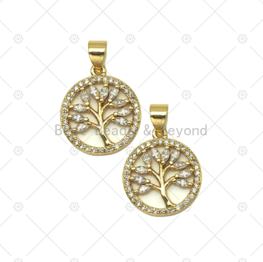 CZ Life Tree Charm, Sku#LK548